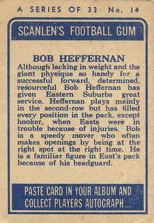 1964 Scanlens NRL #14 Bob Heffernan Back